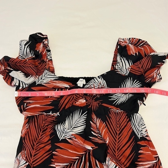 J. Crew Tropical Summer Puff Sleeve Twist Front Smocked Back Midi Dress Size 2 - Picture 12 of 16